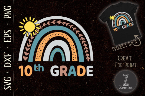 10th Grade Rainbow Student School Graphics