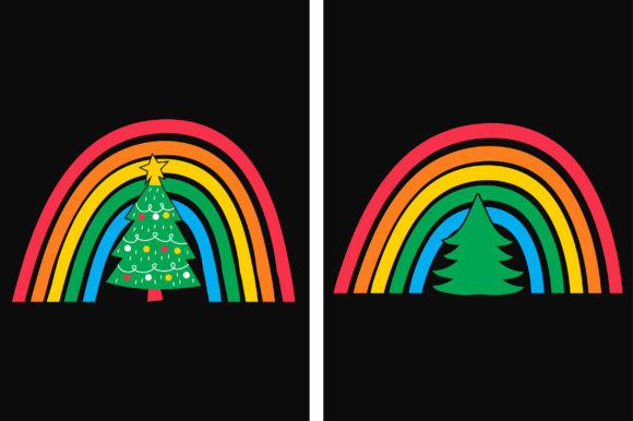 Christmas Rainbow T-shirt SVG Design