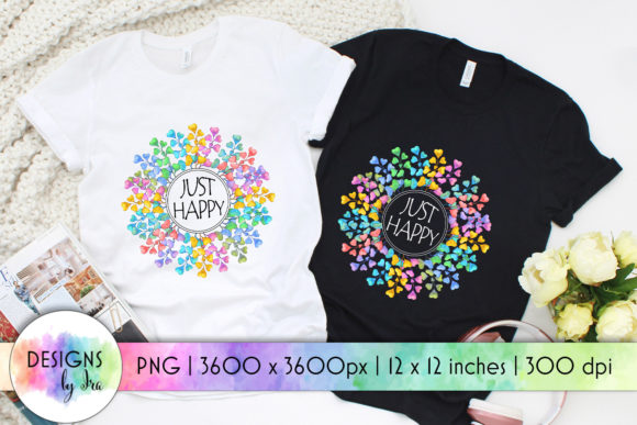 Floral Wreath with Pastel Rainbow Colors: Graphics for T-Shirt Designs