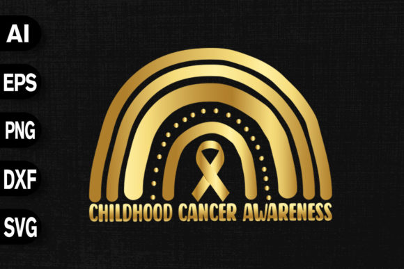 Gold Rainbow Childhood Cancer Awareness