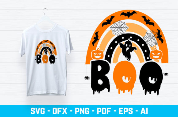 Halloween Boo Rainbow T-Shirt Design