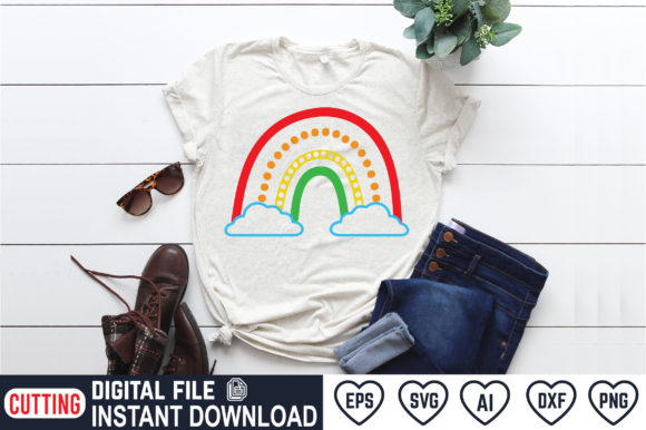 Hand Drawn Rainbow 12 Graphics for T-Shirt Designs