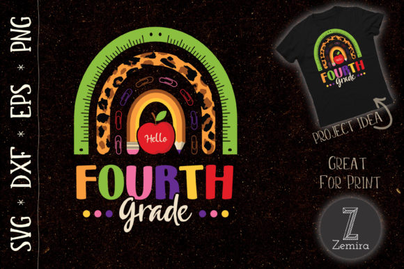 Hello Fourth Grade Rainbow Graphics