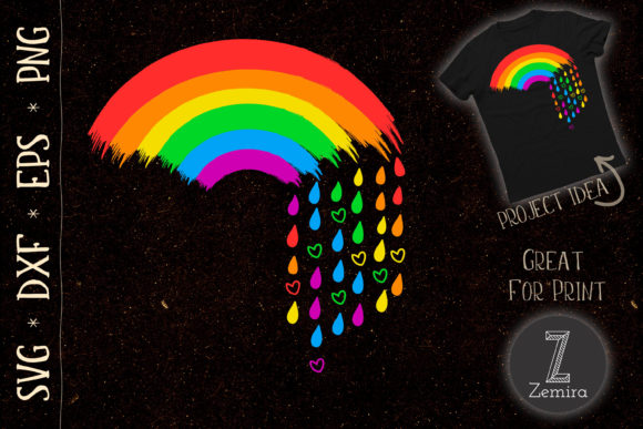Love Rainbow Rain LGBT Pride Graphics