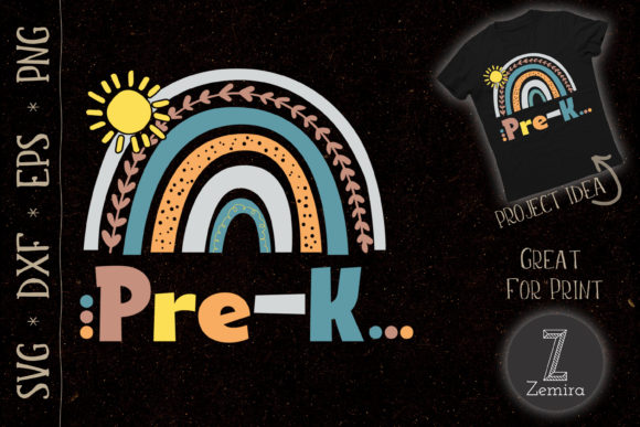 Pre K Rainbow Teacher Student School Graphics