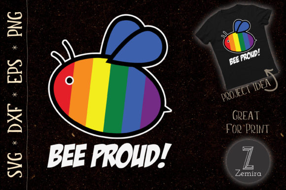 Pride Design with Bee in LGBT Rainbow