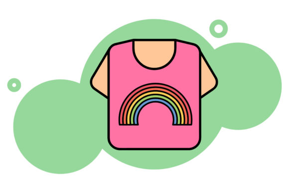 Rainbow Icon T-shirt Background Design