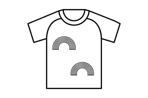 Rainbow Icon T-shirt Black Line Creative Graphics and Icons