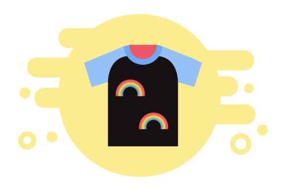 Rainbow Icon T-shirt Design Vector Art Graphics