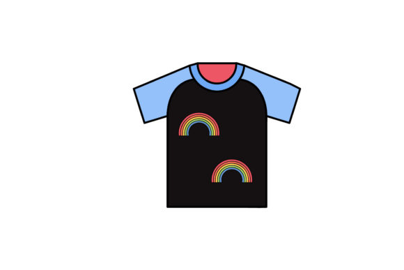 Rainbow Icon T-shirt Fill Design Vector