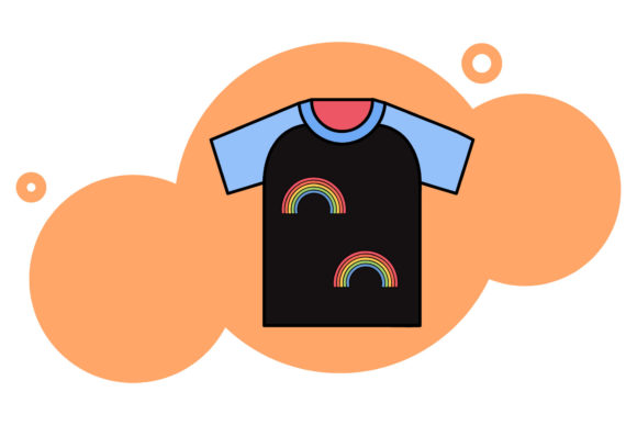Rainbow Icon T-shirt Rainbow Background