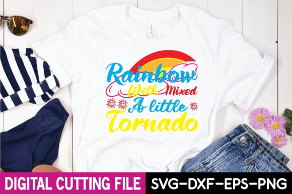 Rainbow Mixed with a Little Tornado Svg Graphics