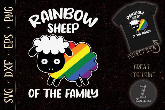 Rainbow Sheep of the Family LGBT Design Graphics