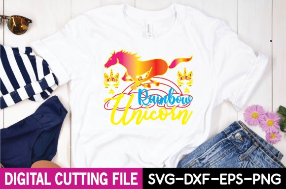 Rainbow Unicorn Svg Graphics