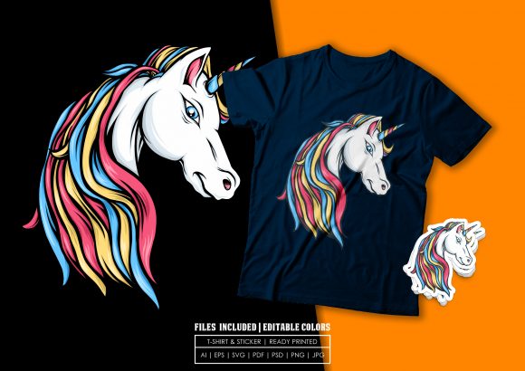 T-shirt Design - Rainbow Unicorn Graphics
